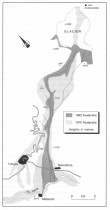Rozsah katastrof pod Huascarnem v letech 1962 a 1970 (pevzato: SMITH, K., 2002,)