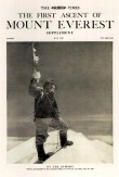 Nejznmj vrcholov fotografie vech dob: Tenzing na vrcholu Everestu. Dobov tisk.